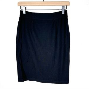 Eileen Fisher black business casual straight pencil skirt small petite  SP B147